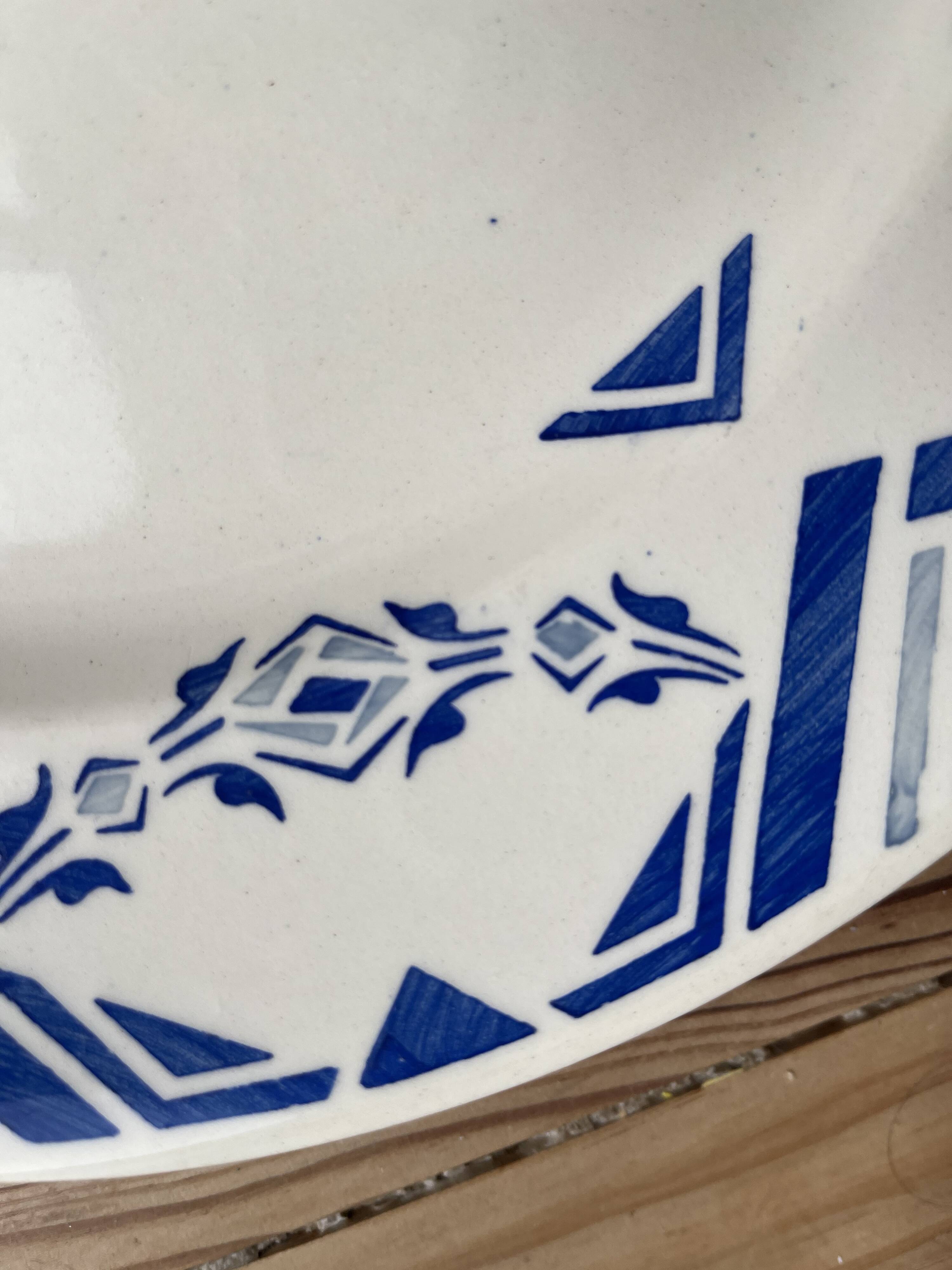 3 old crockery dishes, manufactures of St Amand, Emile Bourgeois and HB& Cie