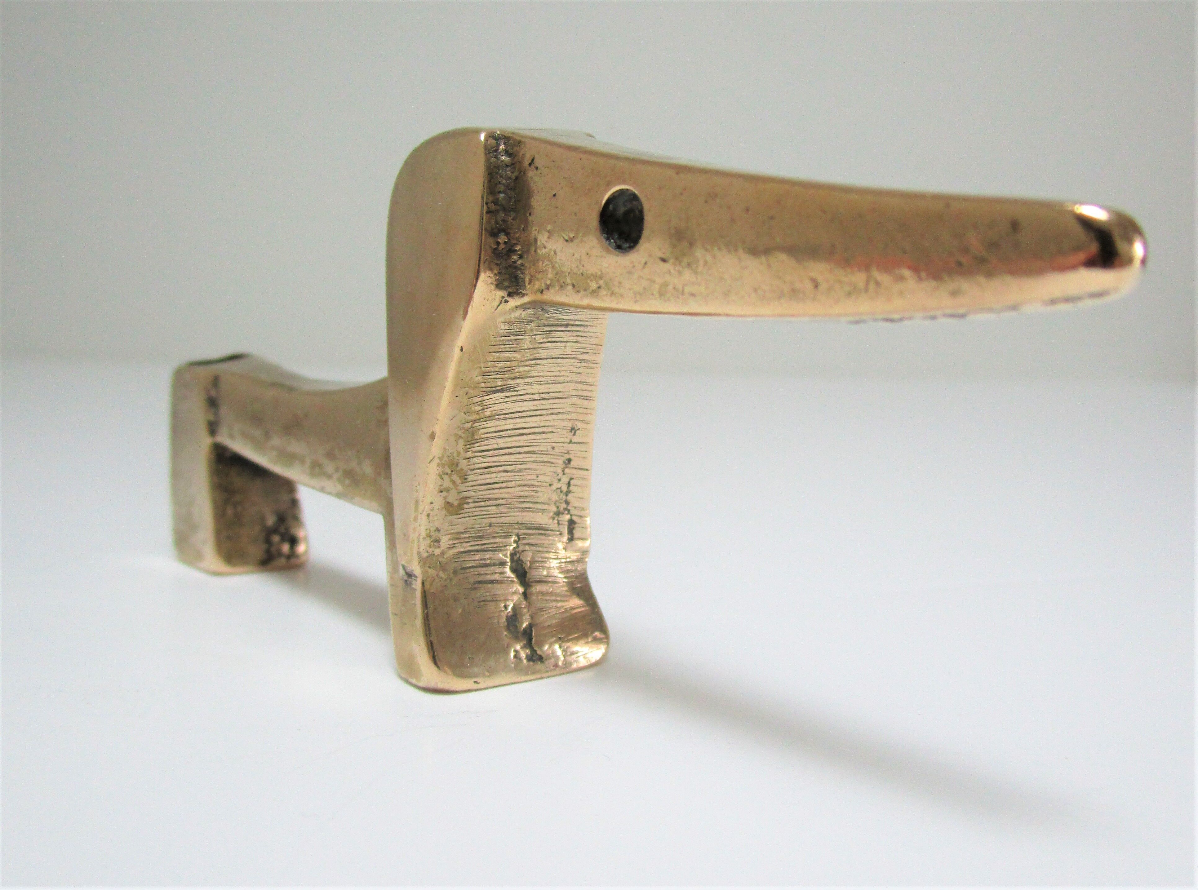 Dachshund bronze pen holder zoomorph design 60s