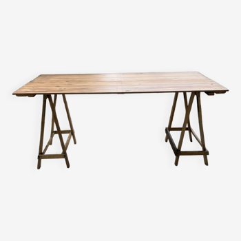 Farmhouse table 180X100 cm guinguette on trestles