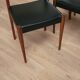 6 Vintage Scandinavian Chairs Teak and Faux Leather 1960 Denmark