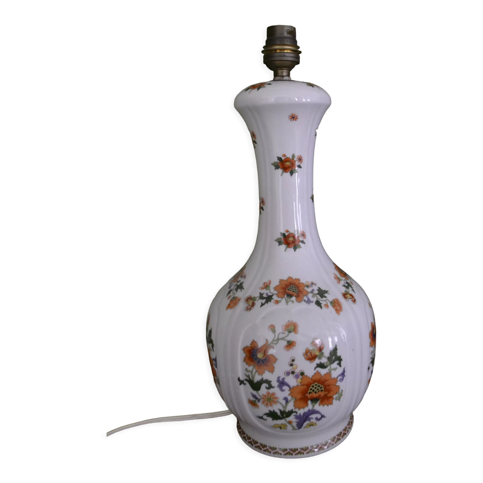 Orange flower porcelain lamp