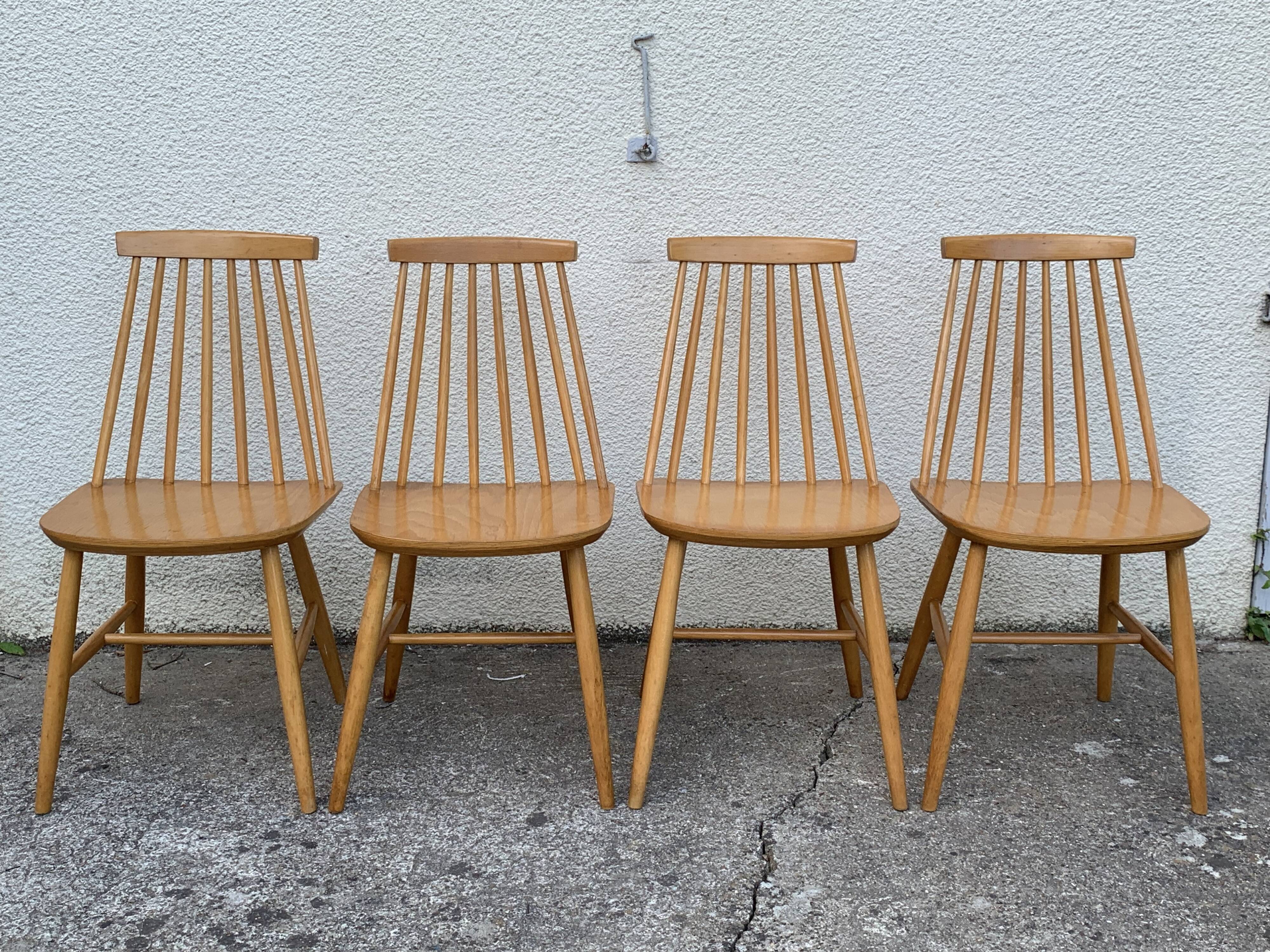 Chaises scandinaves Pinnstol ZPM Radomsko 1950