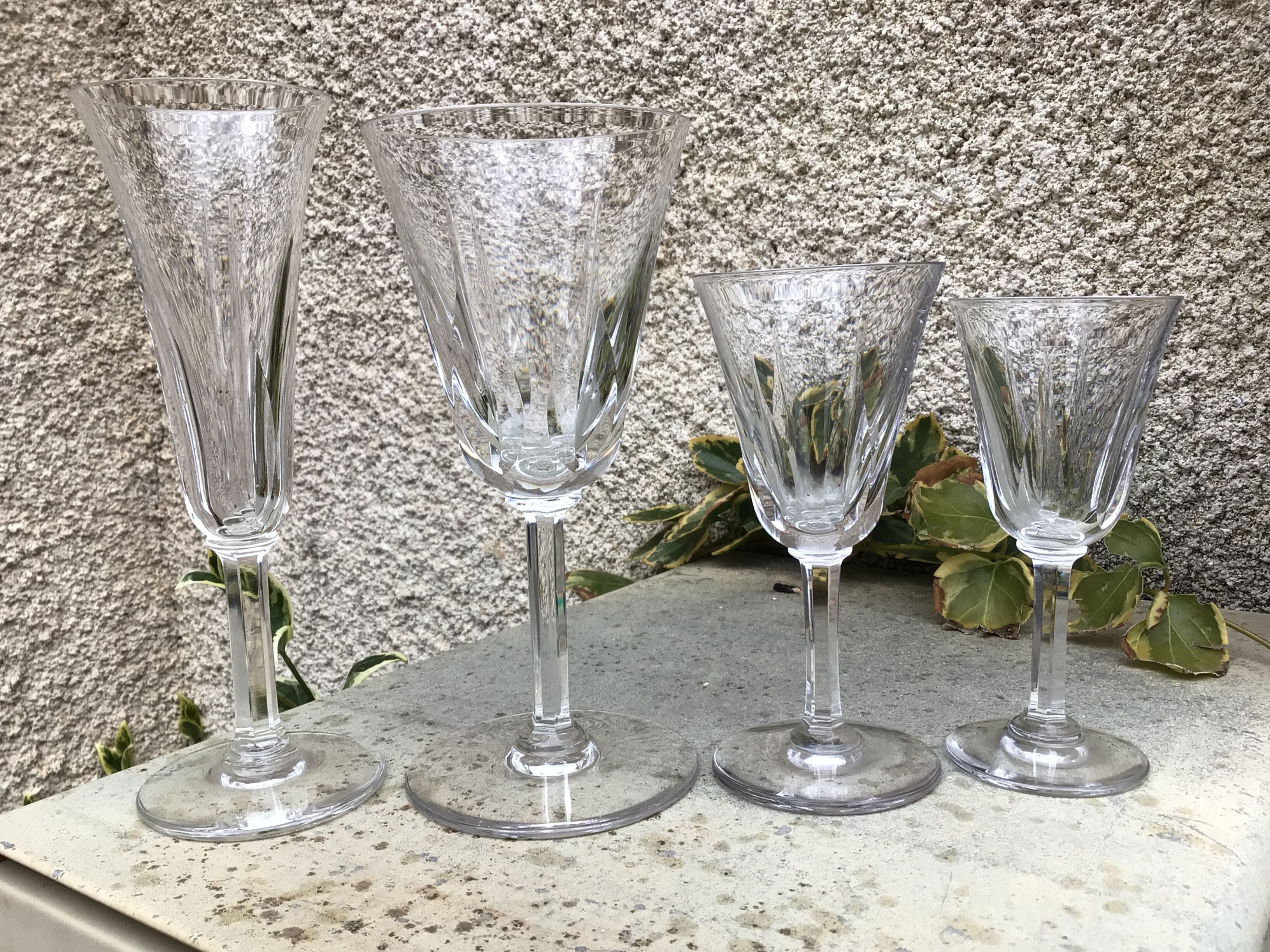 Set of 6 crystal champagne flutes Saint Louis