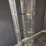 Designer shelf 70 in plexi glass and brass