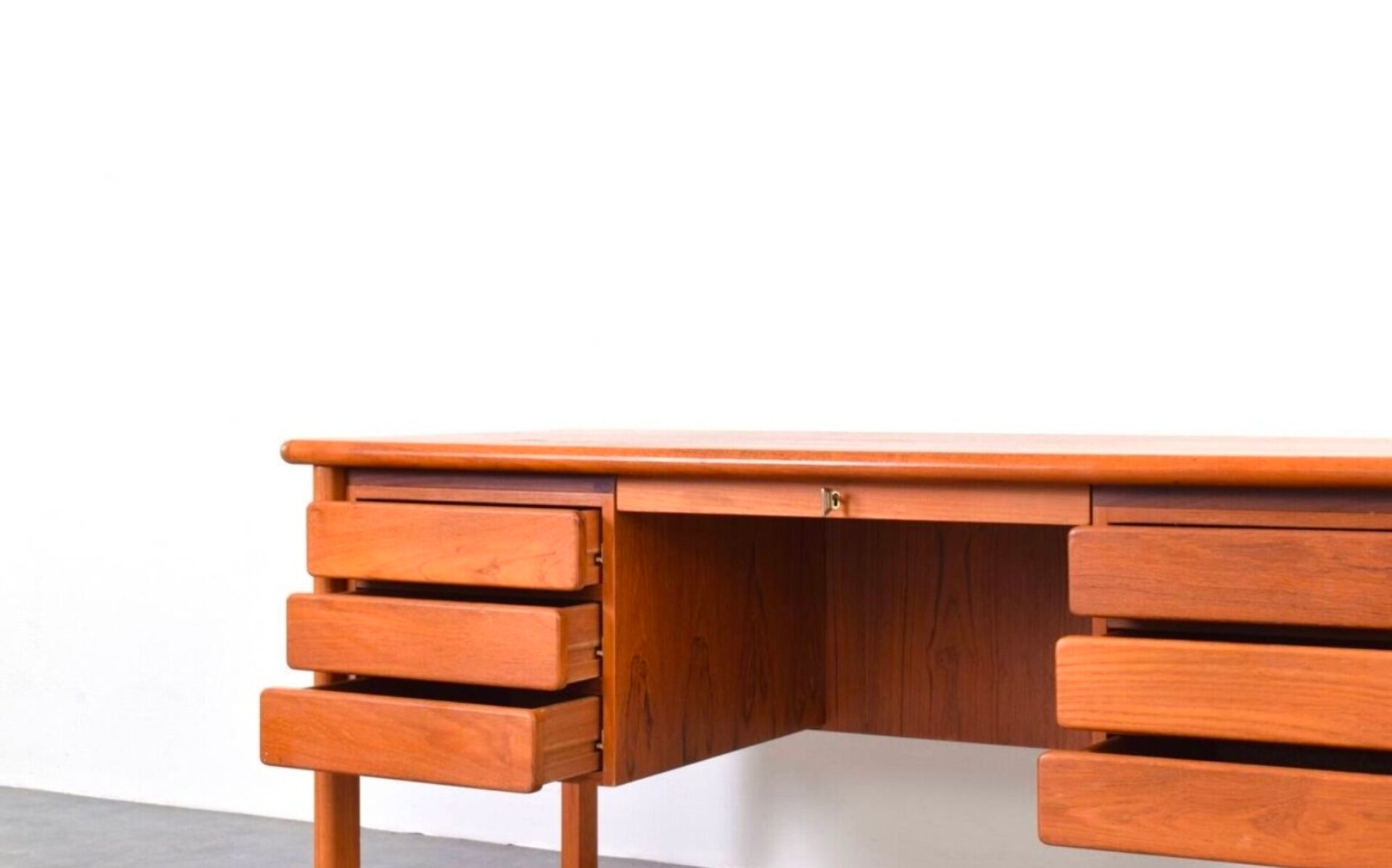 Teak Danish Desk and Two Armchairs