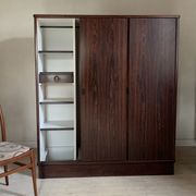 Vintage scandinavian wardrobe wardrobe rosewood sliding doors from tagus falsig