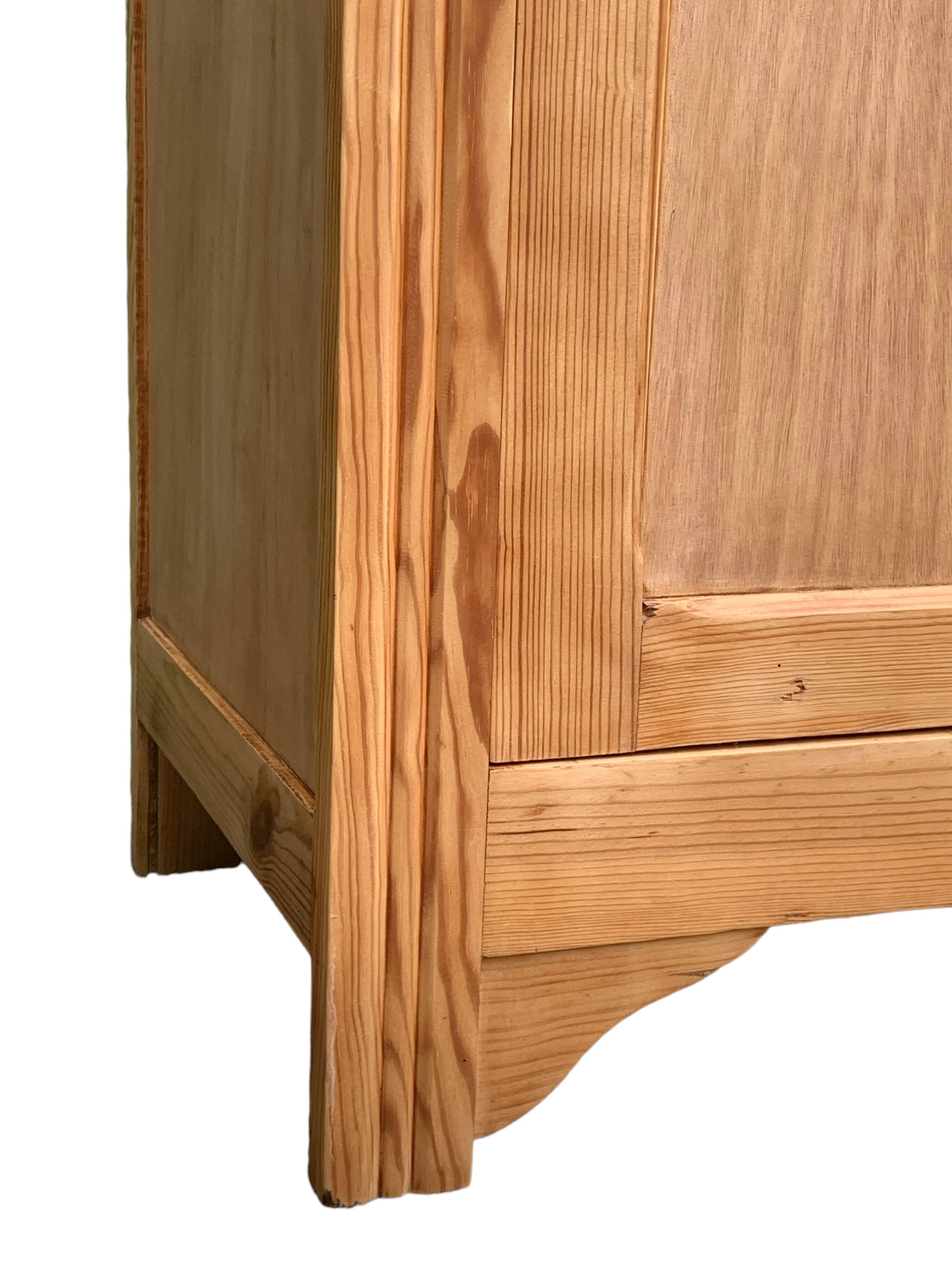 Parisian bonnet wardrobe, raw wood, 1950s