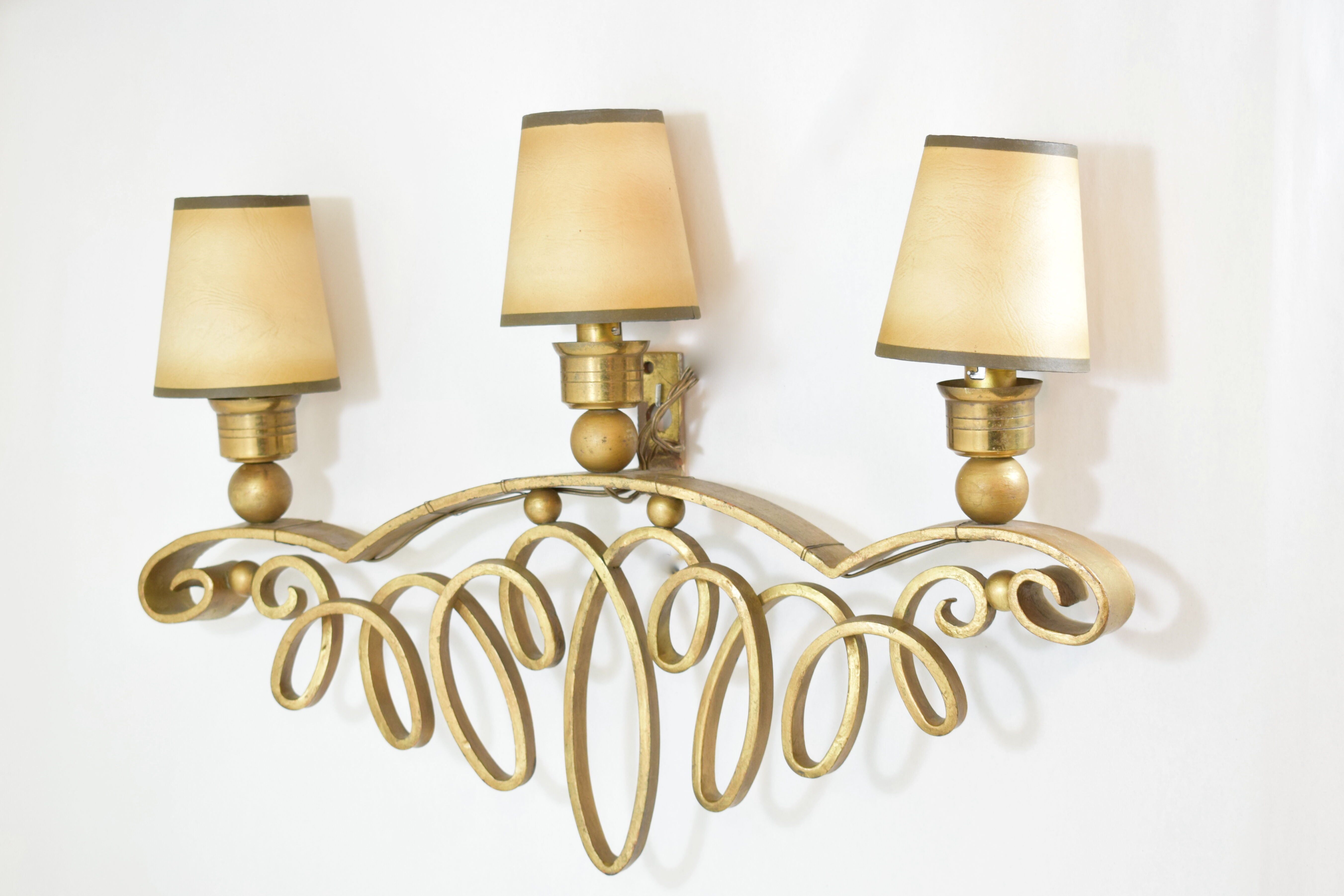 Pair of 1950 wall lights, Raymond Subes