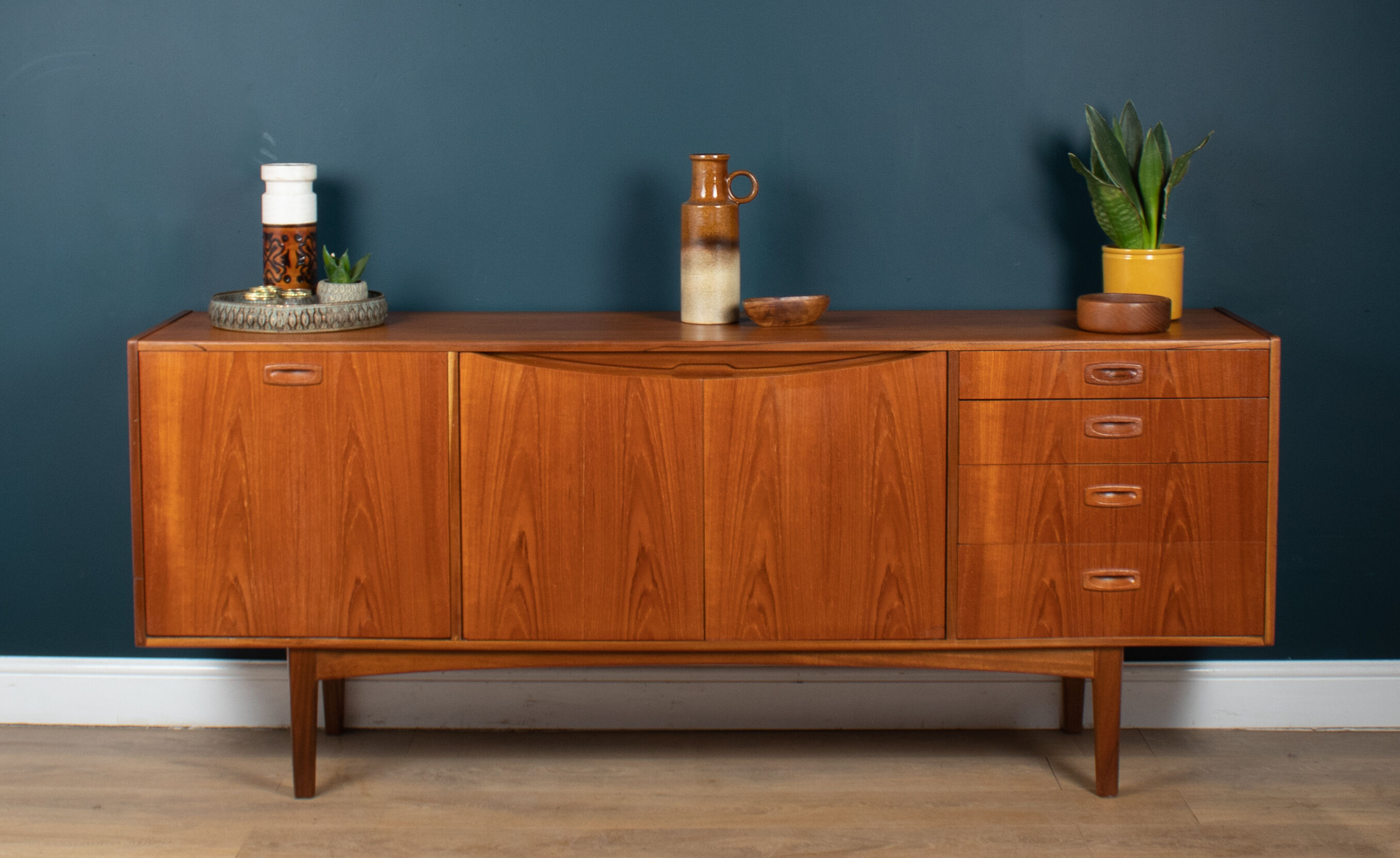 Retro Teak 1960s Long Danish Style Mid Century Sideboard