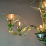 Green Murano glass Venetian chandelier, circa 1940