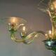 Lustre vénitien en verre de Murano vert, circa 1940