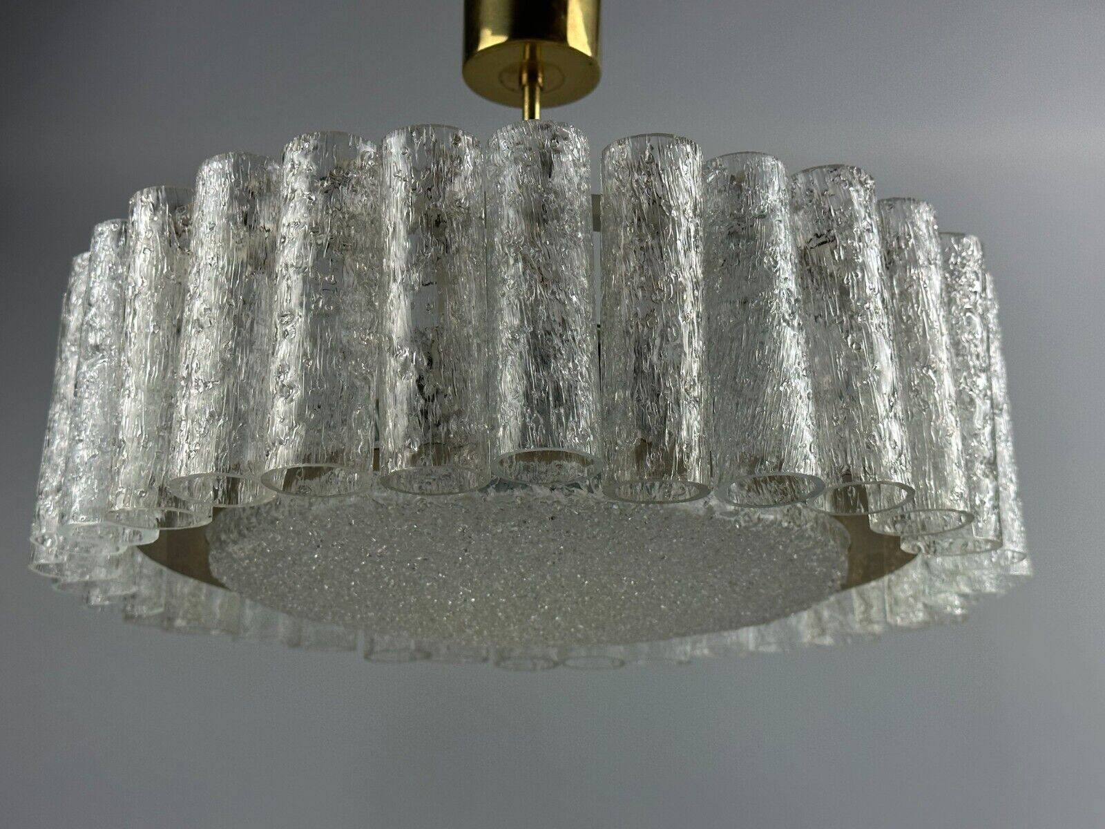 60s 70s chandelier ceiling lamp Doria Leuchten Germany Ice glass design