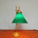 Art Deco desk lamp in brass and conical green opaline, 1920s-30s