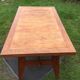 Table vintage René Gabriel pieds compas en chêne d’époque reconstruction