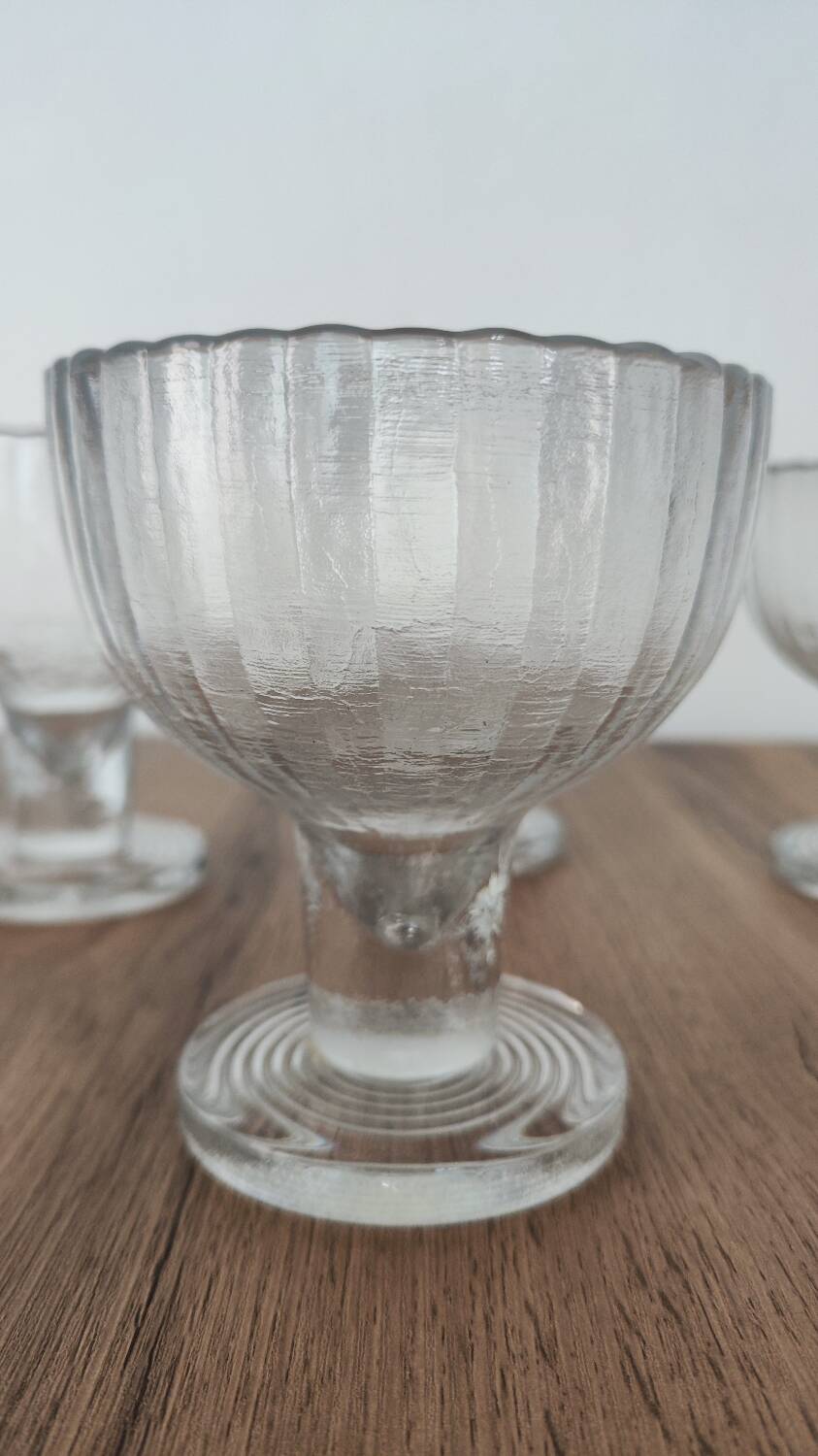 4 coupes à glace, fruit, en cristal, 1930