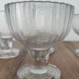4 ice cream cups, fruit, crystal, 1930