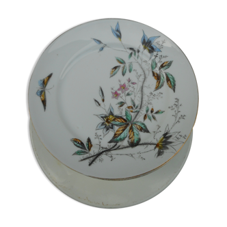 Set of twelve flat porcelain plates