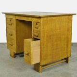 Small vintage oak writing desk, handmade in the 1930s in the Netherlands