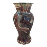 Large glazed mixed terracotta vase