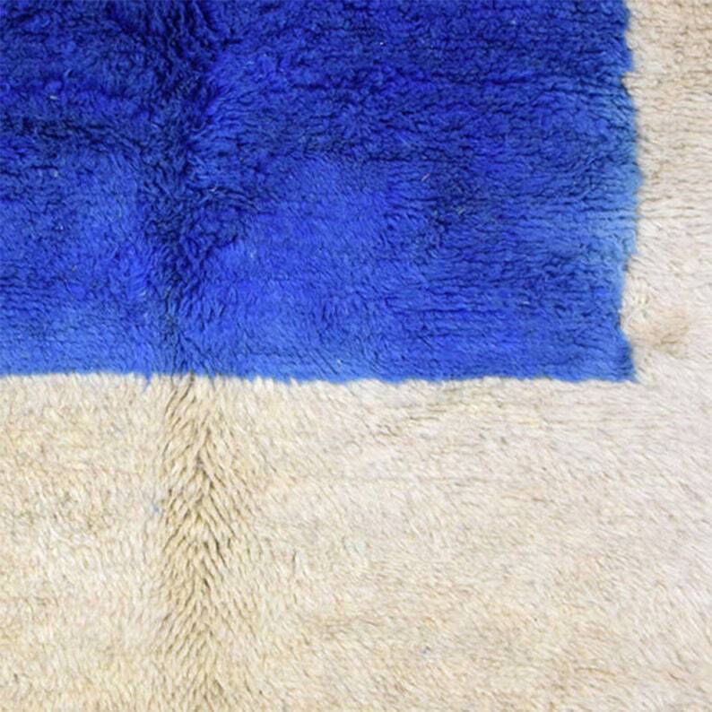 Traditional handwoven pure wool beni ourain rug, size 1.5/3.5 m.