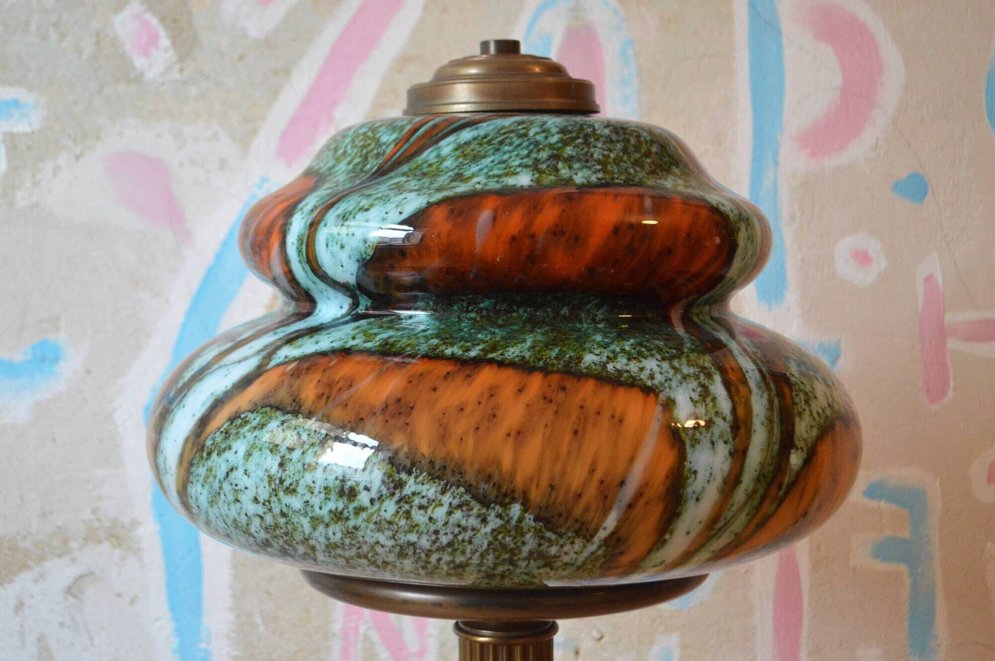 Art Nouveau design lamp from the 60s in Murano glass