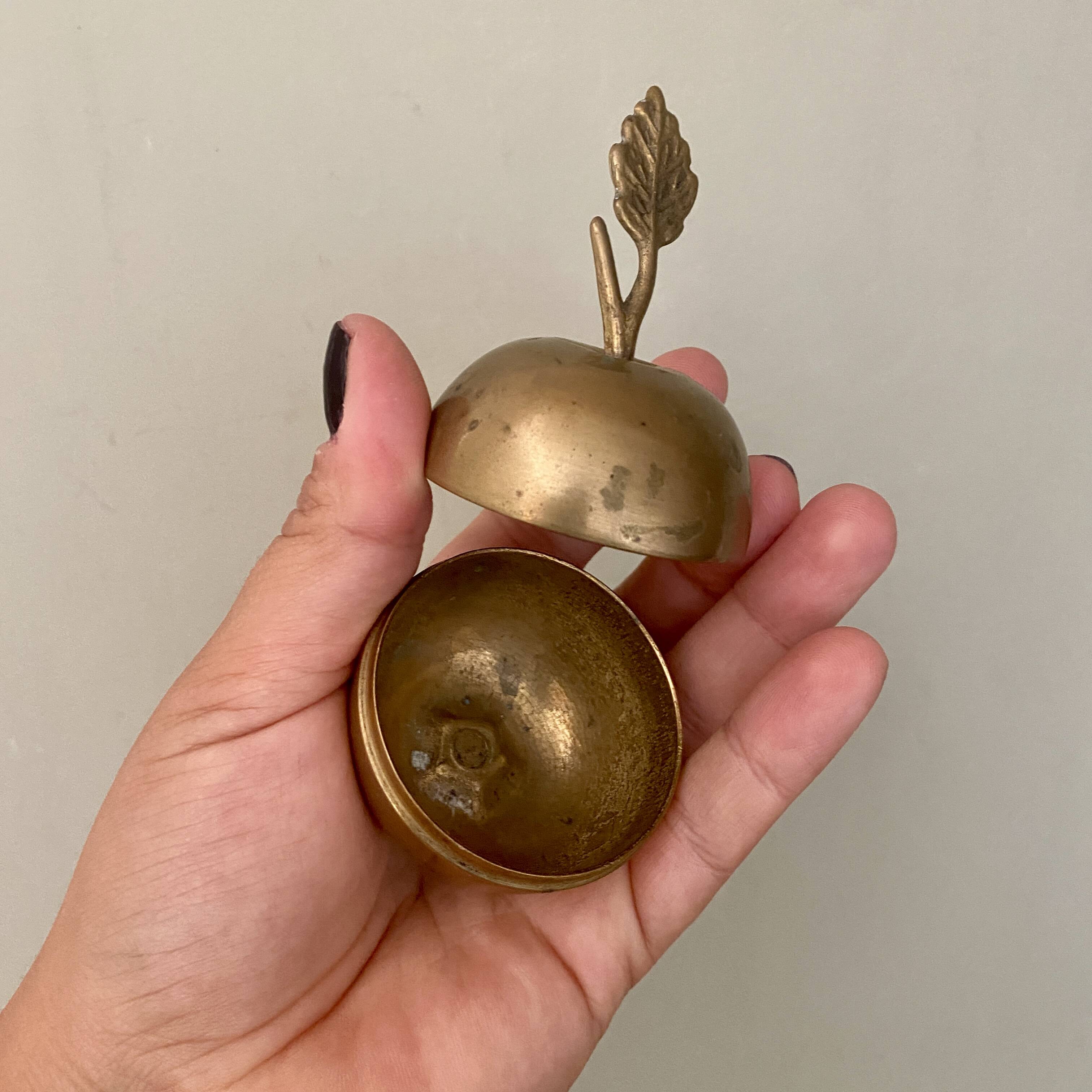 Small vintage brass apple box