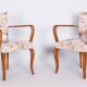 Art Deco Chairs in Beech attributed to J. Leleu, France, 1930s, Set of 2