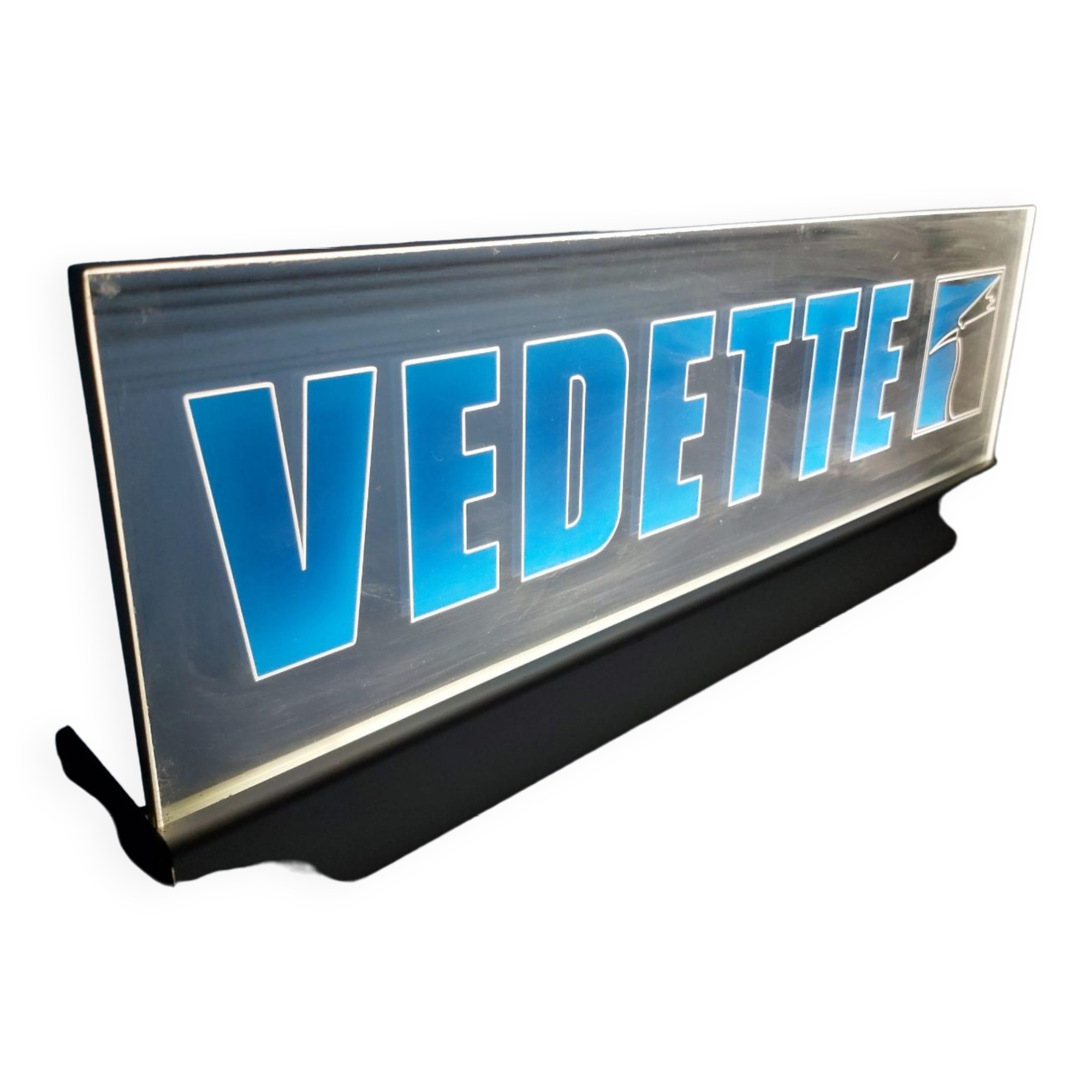 Illuminated advertising sign vedette
