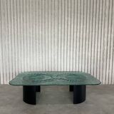 Glass & steel coffee table by Heinz Lilienthal