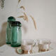 Ensemble tasses anciennes verre et métal Schott & Gen Mainz