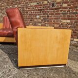 Pair of Art Deco style lemon veneer armchairs, 1970s