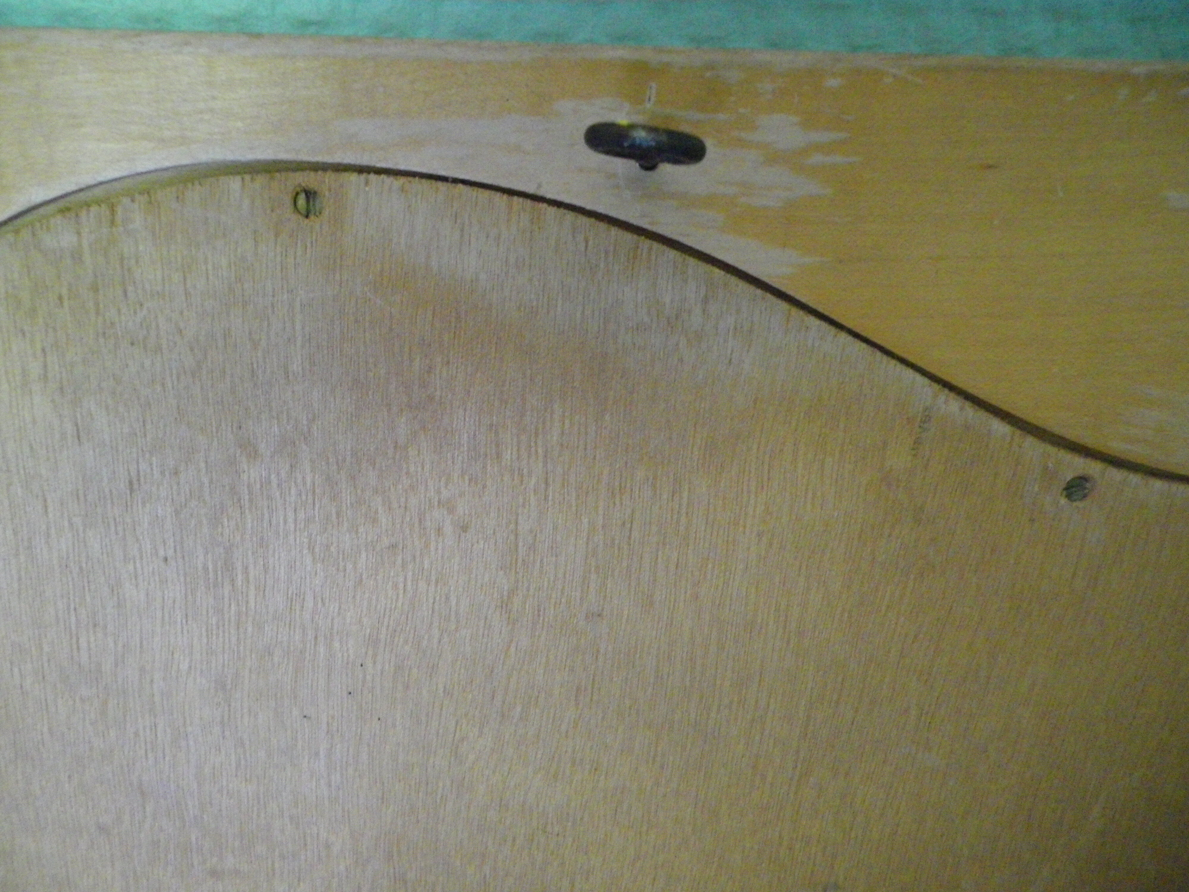 Wall mirror with light wood frame - 1960  54x35cm
