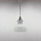 Suspension en chrome et verre de lait des années 1970, Tchécoslovaquie