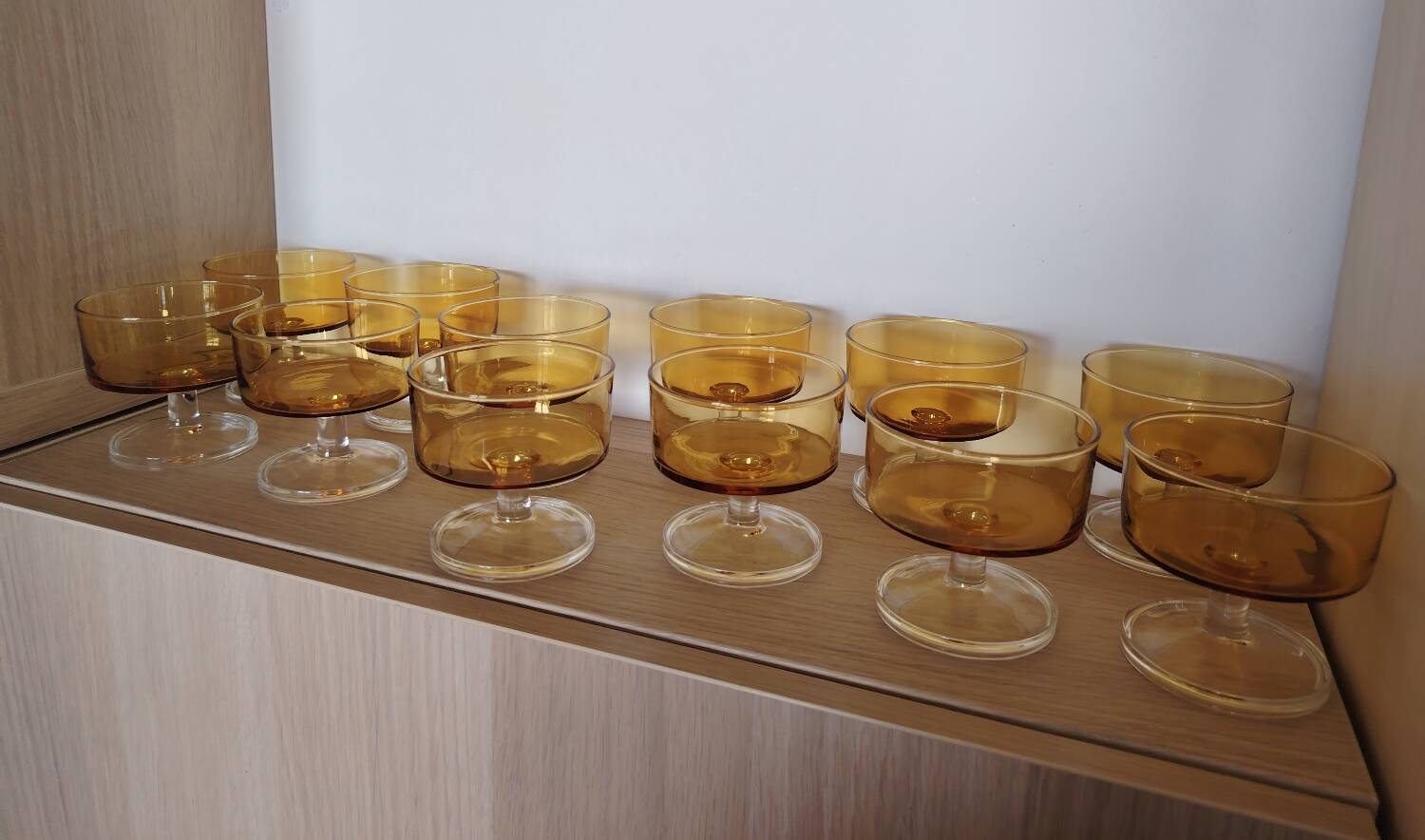 Amber Luminarc glasses/cups