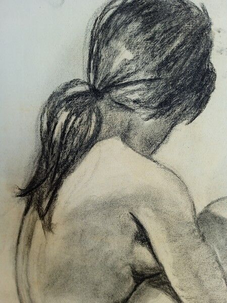 Nu au fusain, 1950/60 signé