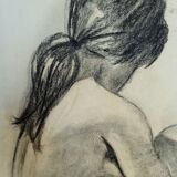 Nu au fusain, 1950/60 signé