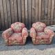 Two Vintage Floral Fabric Recliner Chairs