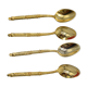Lot de 4  cuillères dorées vintage