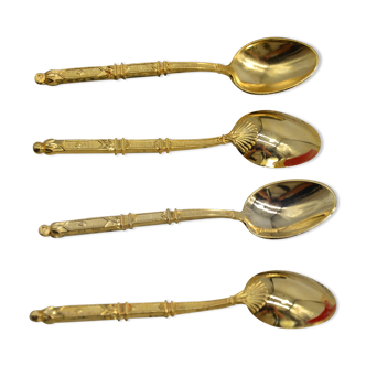 Set of 4 vintage golden spoons