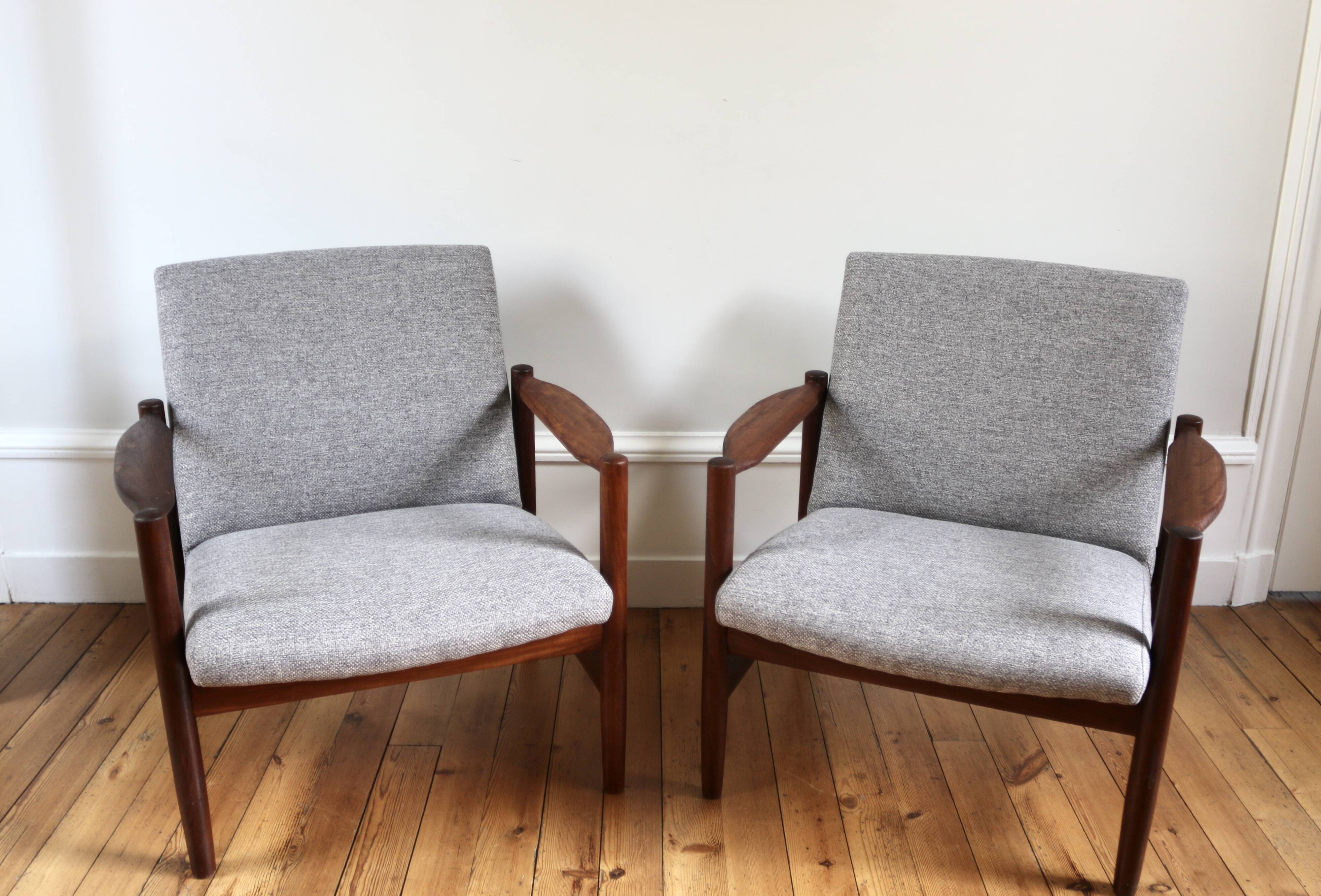 Pair of vintage Scandinavian teak armchairs from the 1960s