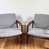 Pair of vintage Scandinavian teak armchairs from the 1960s