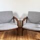 Pair of vintage Scandinavian teak armchairs from the 1960s