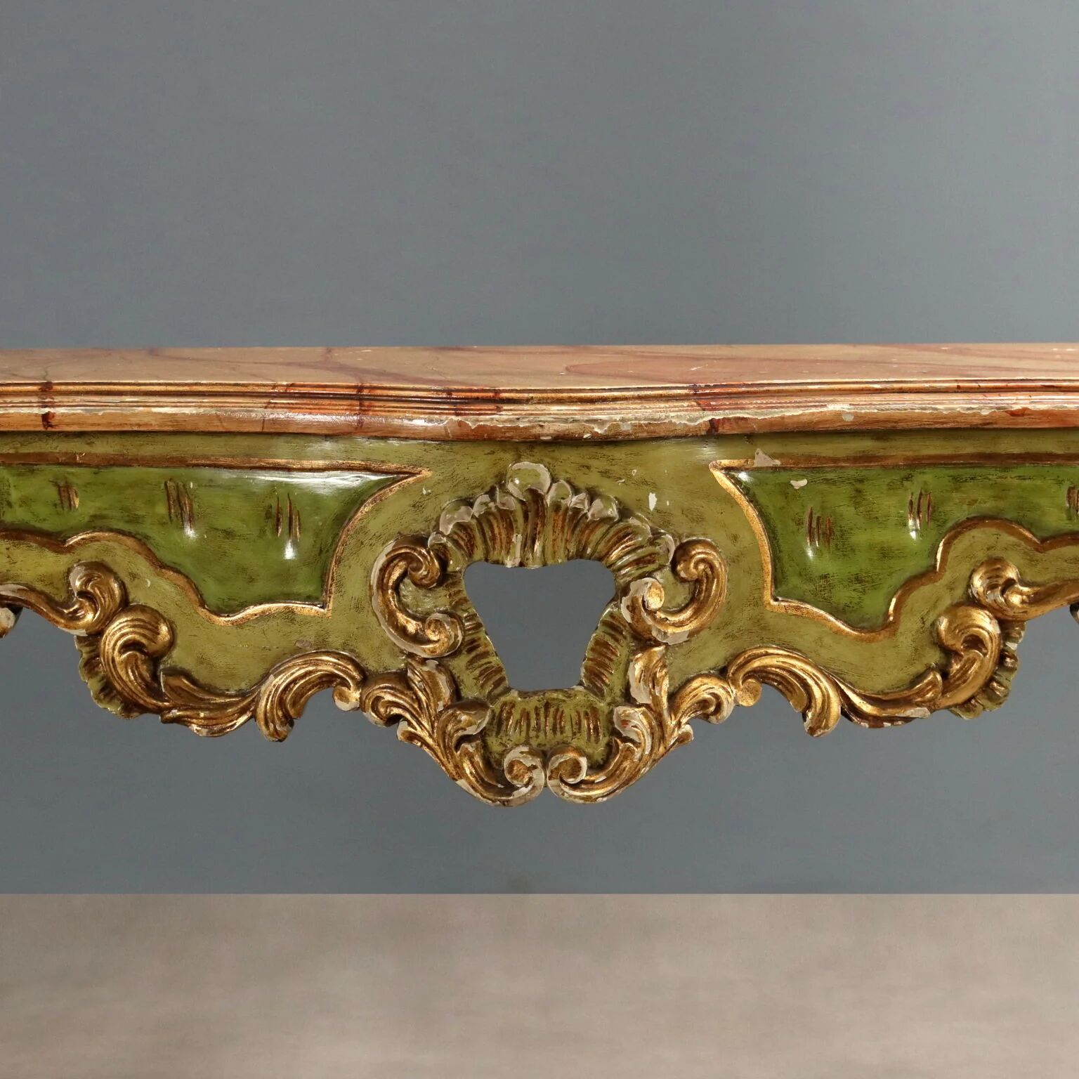 Antique Venetian console in baroque style, wood, Italy, 20th century.