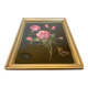 Tableau bouquet de fleurs peint sur velours signée