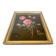 Tableau bouquet de fleurs peint sur velours signée