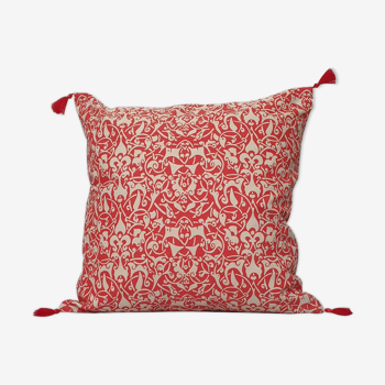 Etnik cushion cover beige / atomic red - 50 x 50