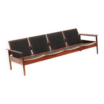 Rare vintage 4-seater rosewood Leolux sofa made in the 1960s
