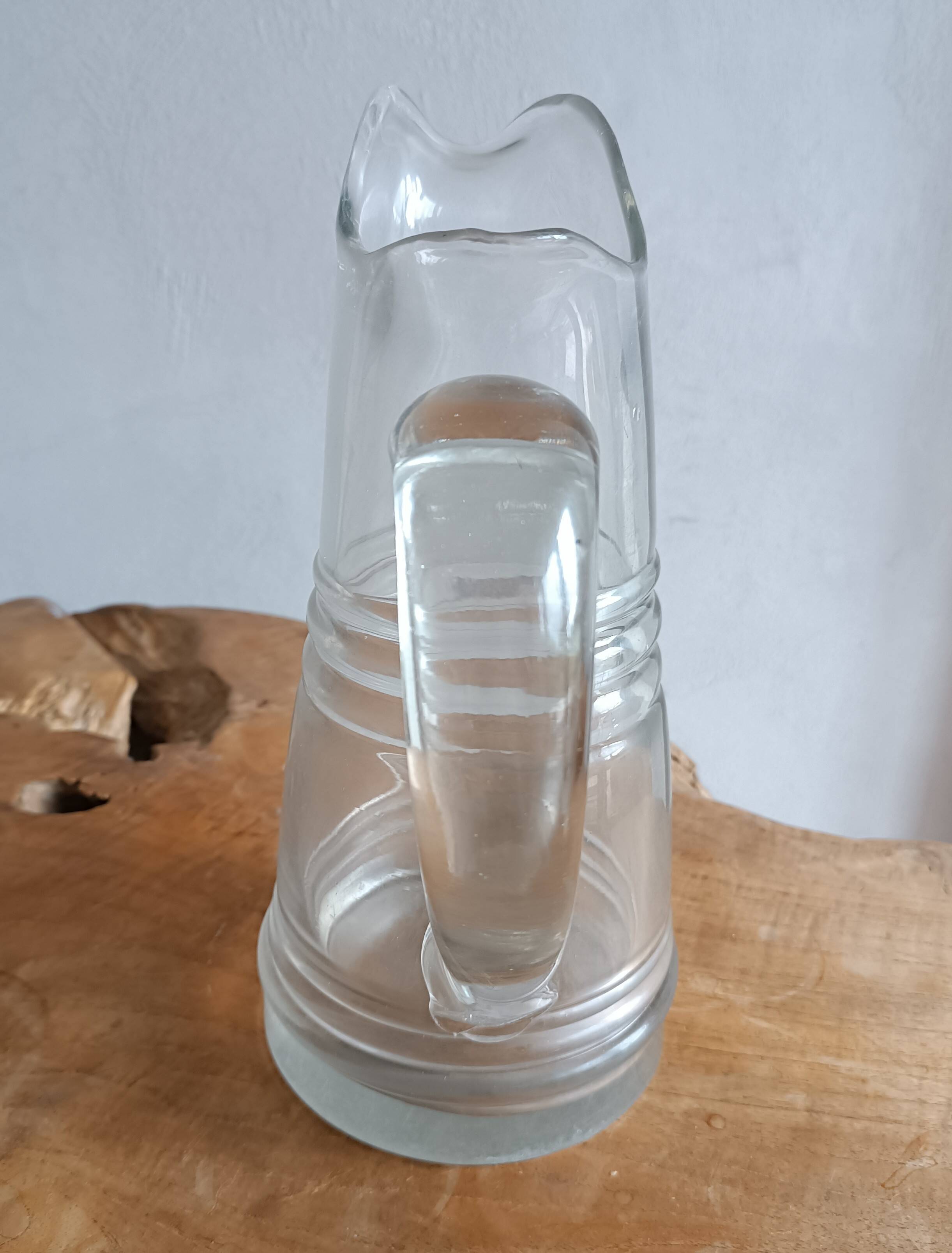 Large Normandy cider pitcher in blown glass, 19th century