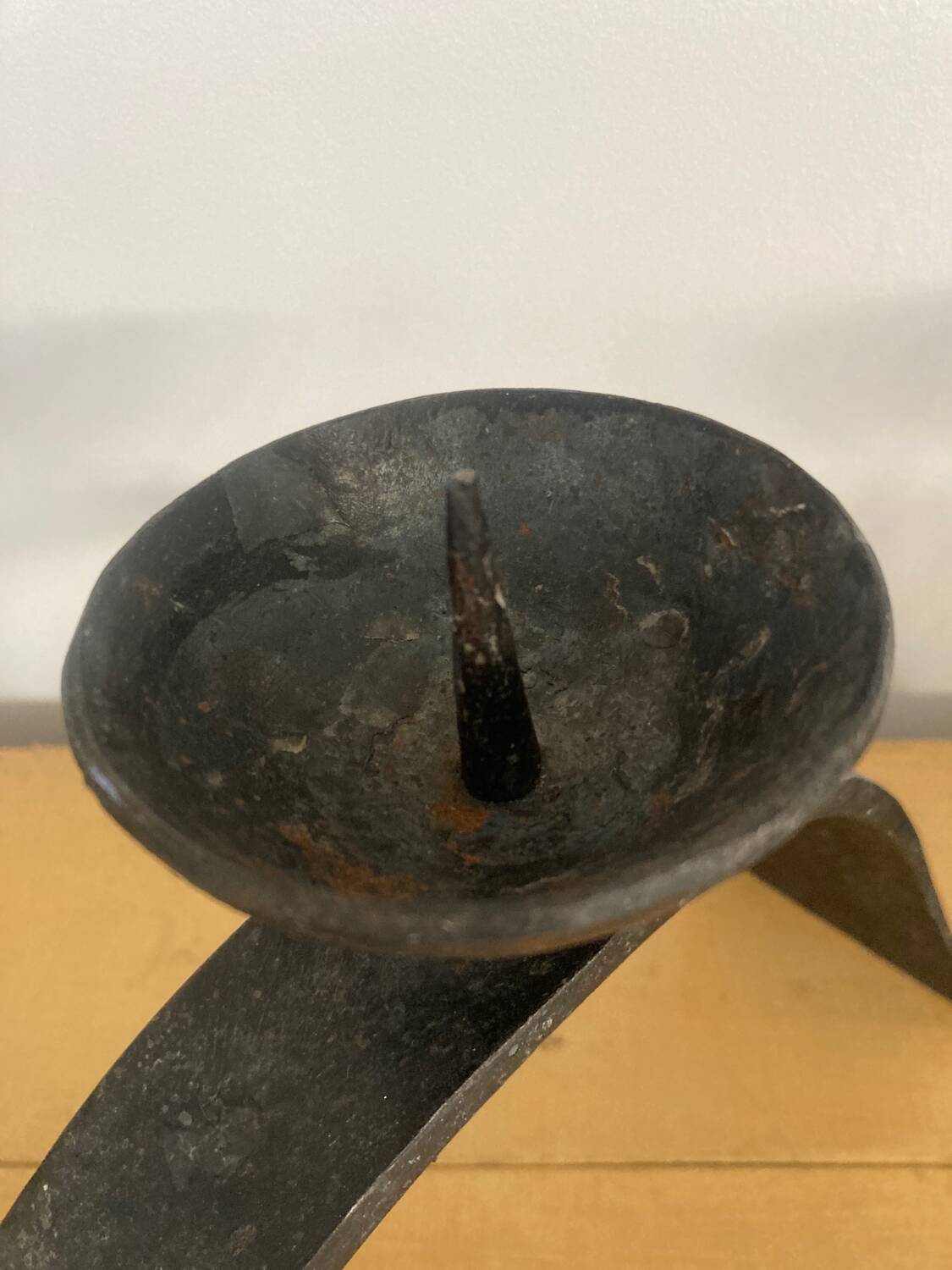 Pair of brutalized wrought iron candlesticks