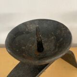 Pair of brutalized wrought iron candlesticks